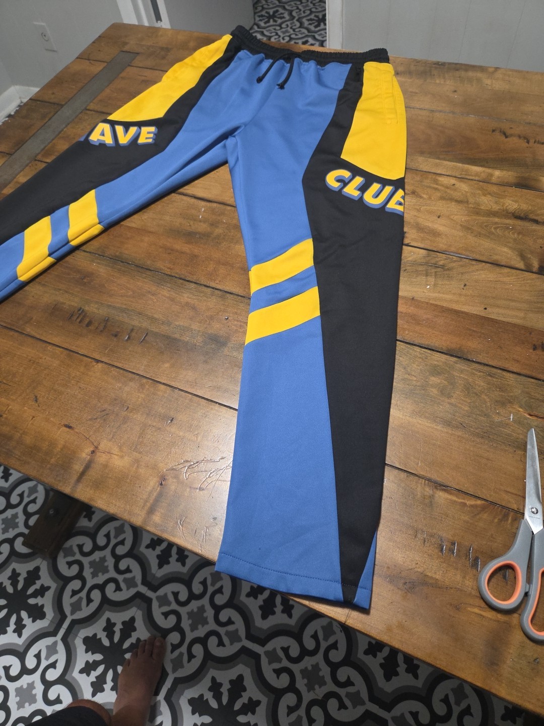 Pink Dolphin Wave Club V2 Track Pants Blue Black Yellow Men's Small S RN 136874 image 3