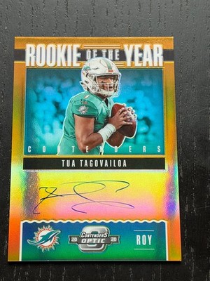 2020 CONTENDERS OPTIC ROOKIE OF THE YEAR AUTO TUA TAGOVAILOA ROOKIE ORANGE /50