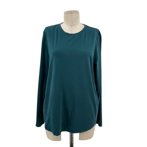 Lululemon Love Long-Sleeve Shirt Tee Pima Cotton Storm Teal Blue Size 10 12
