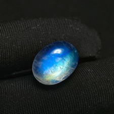 Superb_Oval Cut 5.10 Cts Natural Moonstone Rainbow Color 12x9x5mm Loose Cabochon
