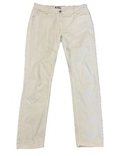 Wallis Women's White Denim Jeans Straight Leg Mid Rise Zip W34 L29 UK Size 12