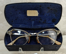 Vintage B L Cateye Browline Eyeglasses Frame 1/10 12K GF 4 - 5 1/4 Bifocal CASE