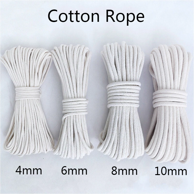 Corde en coton - Durable - 5mm - 50m - Beige - Tapisserie et bricolage