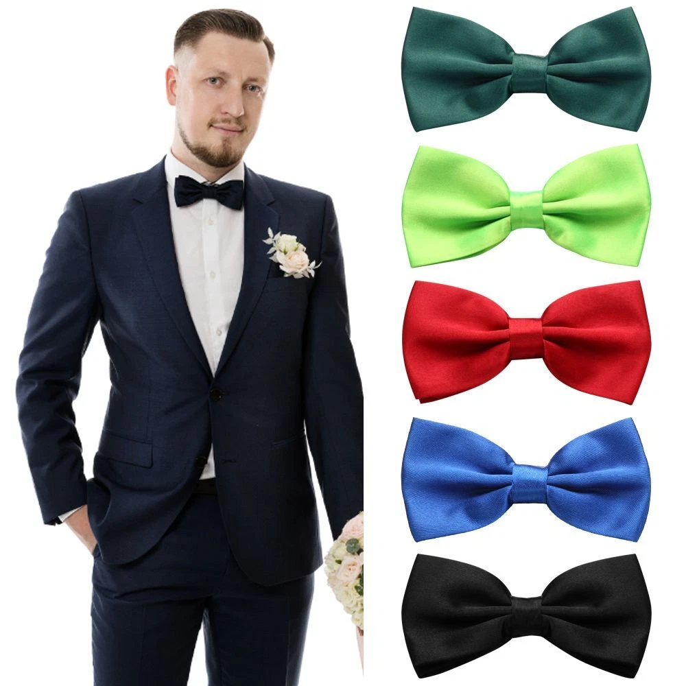 Plain Tuxedo Silk Mens Satin Solid Bow Tie Wedding Bowtie Bow Ties Necktie  Ties