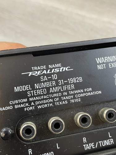 Realistic SA-10 31-1982B Amplificatore stereo a nastro/sintonizzatore phono a stato solido nero - Foto 4 di 6