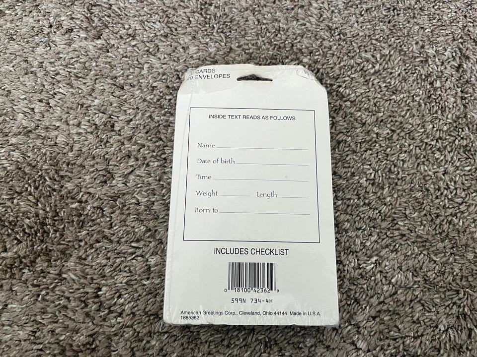 20 Vintage Baby Announcements American Greetings New Old Stock Boy Or Girl NOS - Image 2 of 2