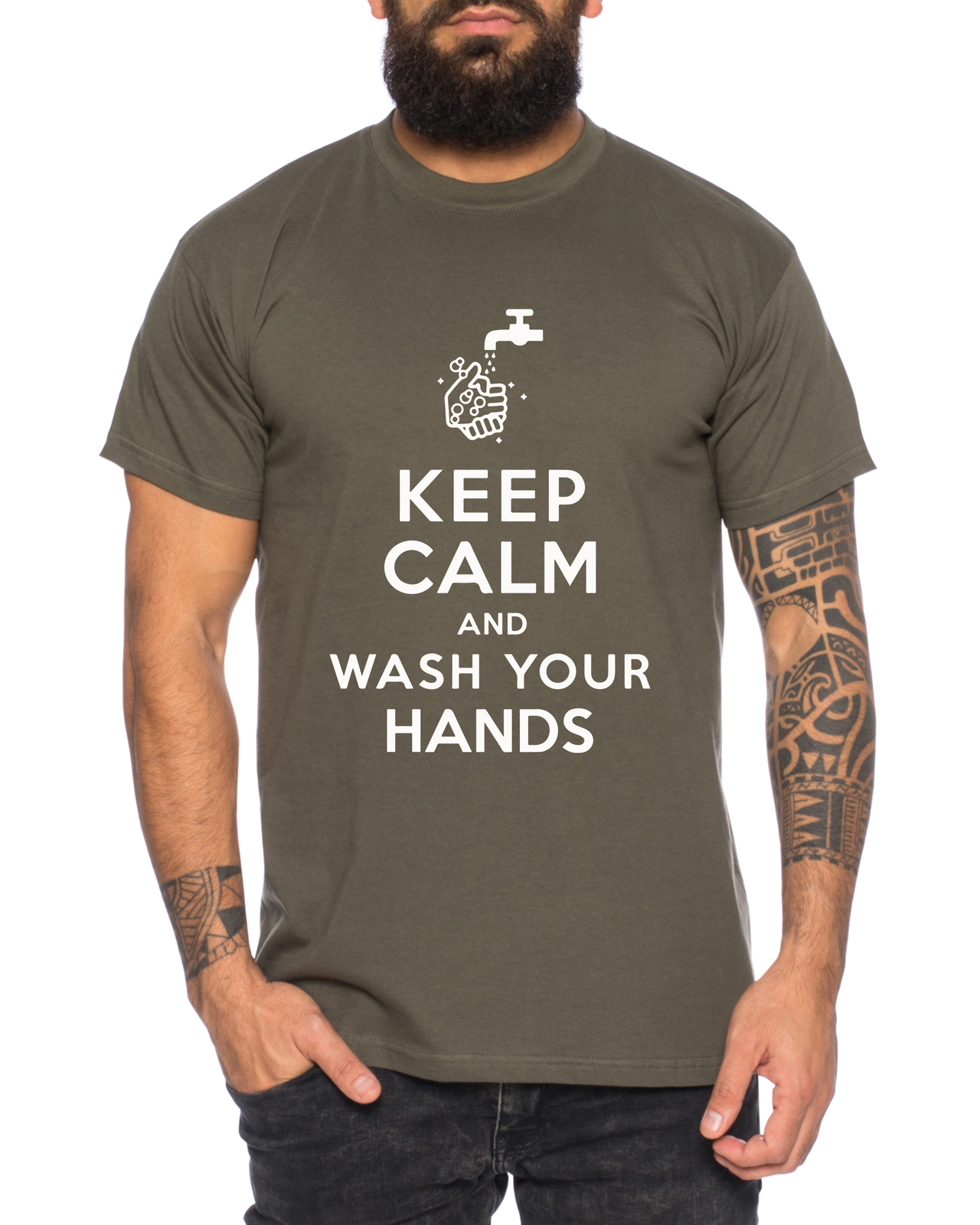 ALTRA Wash your Hands T shirt da uomo Keep Calm and wash your Hands