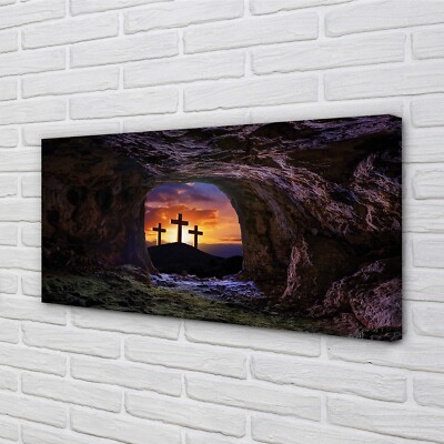 Tulup Leinwandbild 120x60 Wandkunst Überquert Sonnenuntergang