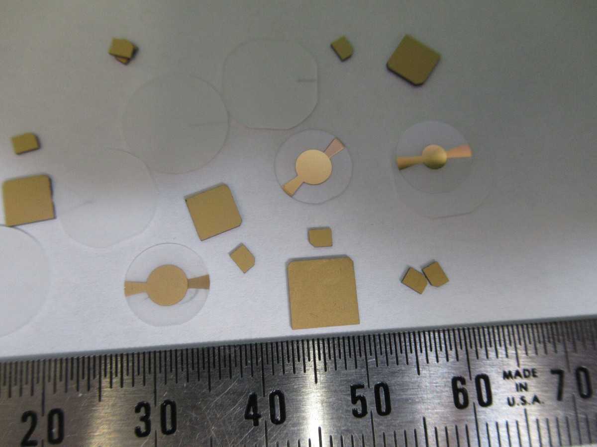 LOT BLANKS PIEZOELECTRIC QUARTZ CRYSTAL X-Y-CUT GOLD COATED PIEZO