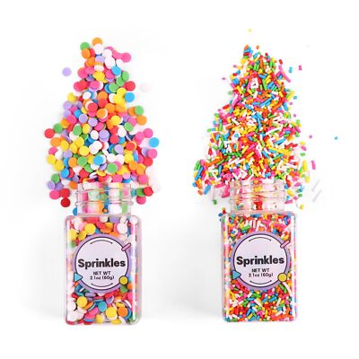 Edible Rainbow Sprinkles Combo for Waffle Cupcake Ice Cream Cookie Decoration
