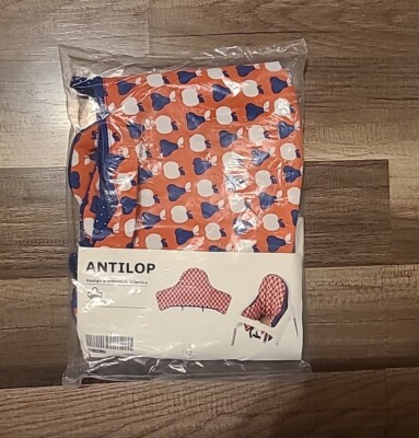 Ikea Antilop Zipper High Chair Cushion Cover Red/White/Blue Fruit004.269.32 New