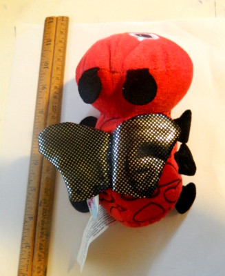 NWT My Little Bug Love Bug Plush Red/Black 6'' Heart Shiny Wings Valentines