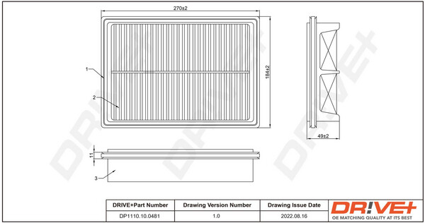 Dr!ve+ DP1110.10.0481 Luftfilter FüR Hyundai-image