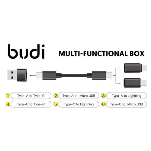 Multi-funct BUDI Universal Data Line Adaptor Card Storage Box Cables USB Charger - Photo 11 sur 11