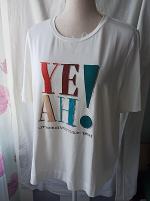 Tolles Shirt von Zero, Gr 44, Cremeweiß Mit Print, NP 30 , Nagelneu mit Etikett 
