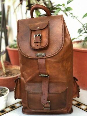Vintage Rucksack Tasche 21'' Herren Echtleder Extra Groß Backpack Reise