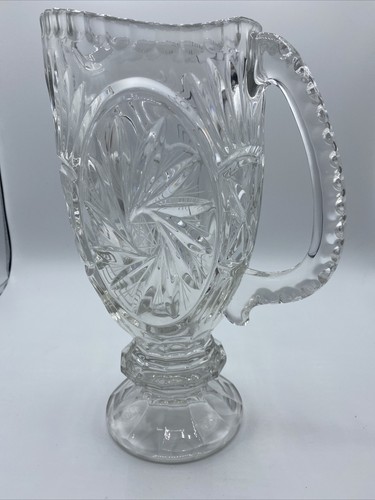Manija de jarra de cristal cortada molinete estrella de David 10,25" de alto 5 libras vintage - Imagen 6 de 10