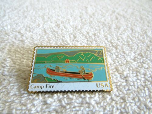 1995 United States Postal Service Multi-Colored 22 Cent Campfire Stamp Pin - Afbeelding 1 van 4