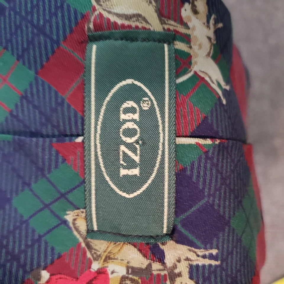 izod corbata a cuadros perro caza estampado 57 x 4 100% seda Foto 4 de 4