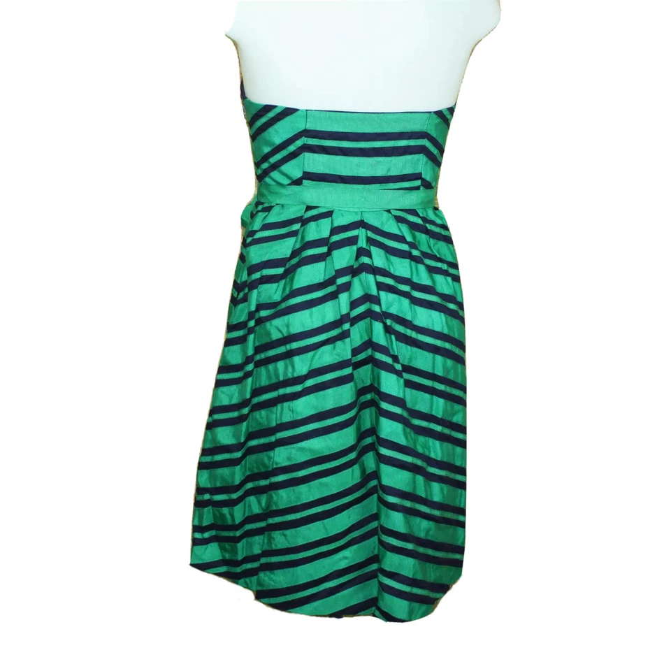 Vestido MOULINETTE SOEURS ANTHROPOLOGIE Verde Azul Rayas Sin Tirantes talla 2 Foto 3 de 4