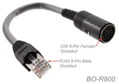 CABLESONLINE 6-inch DIN 8-Pin Female to RJ45 8-Pin Male Shielded Powerlink B&O Adapter