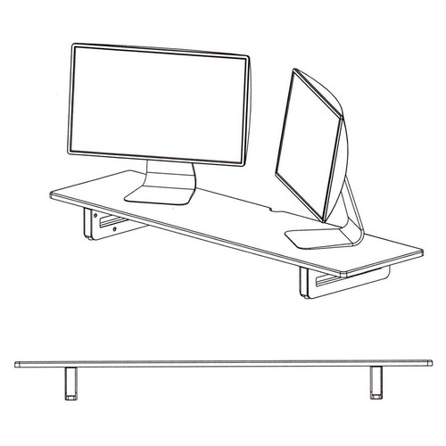 Monitor-/Laptop-Ständer, höhenverstellbar, extra-breit, bis 20 kg - Afbeelding 2 van 4