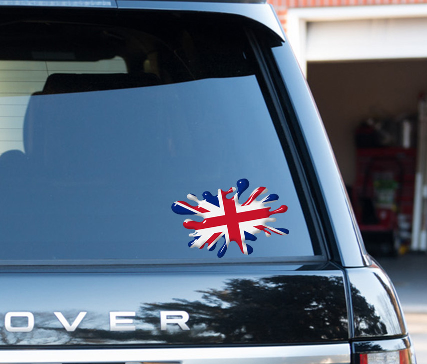 Union Jack Flag Splat funny Decal Sticker Car, Van, Laptop, Doors or