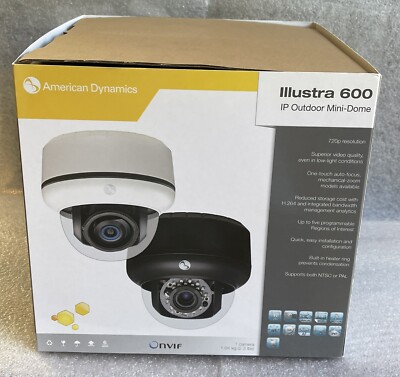 ADCI600-D341 illustra 600 OUTDOOR FIXED DOME WIDE ANGLE BLACK CLEAR New
