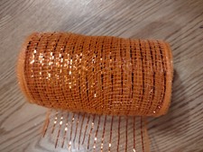 Halloween Orange Decorative Mesh 5 in Wide X 7.5 Yards Long approx 