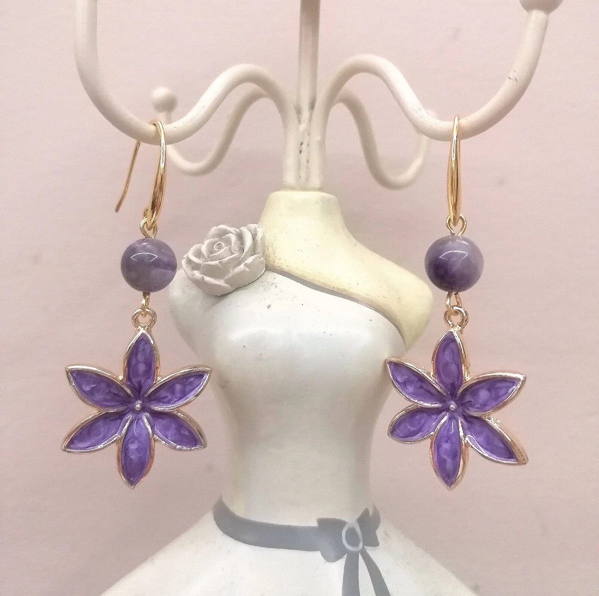 JewelryPalace Orecchini Ametista naturale pietra in argento