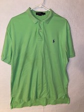 POLO RALPH LAUREN Men s Short Sleeve Polo Shirt Size L Green Cotton
