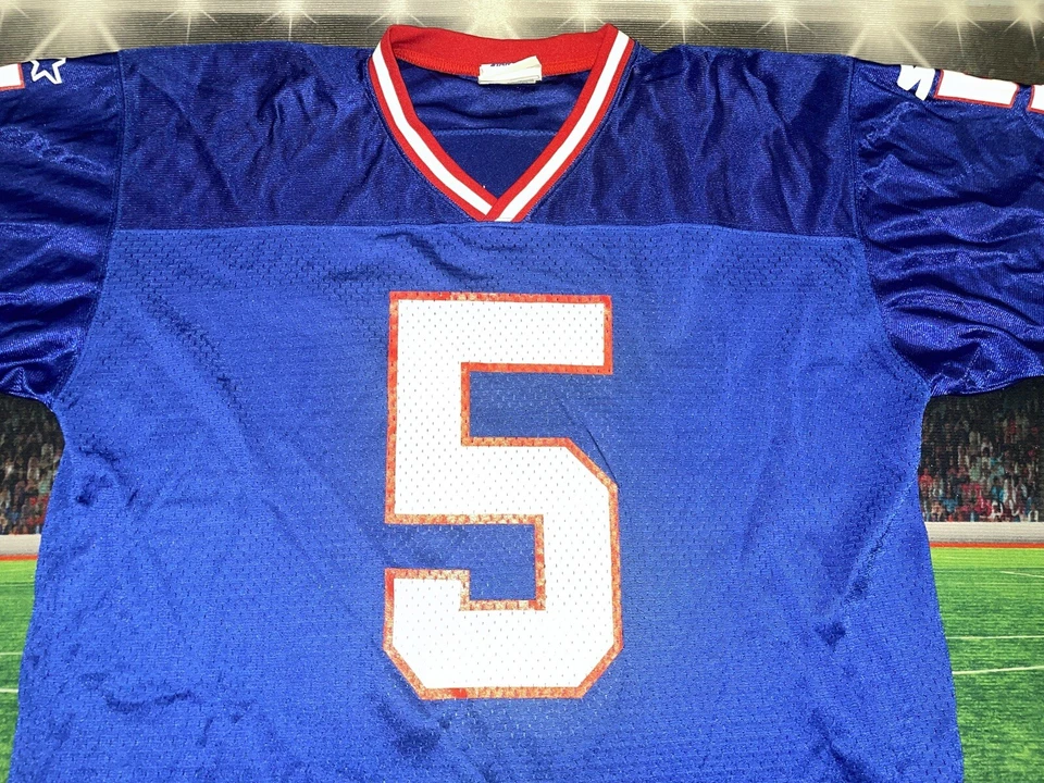 Camiseta deportiva de los New York Giants Kerry Collins #5 Starter talla 46/mediana usada azul Foto 2 de 4