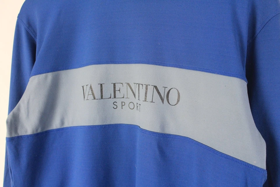 SUDADERA VALENTINO VINTAGE TALLA M 00s logo grande azul jersey manga larga camisa Foto 3 de 4