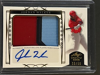 2022 Leaf Trinity Cards Jordan Walker RC - SP Gold Jersey Patch 