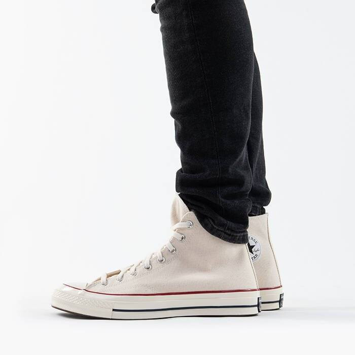 CONVERSE ALL STAR CT CHUCK 70 HI PARCHMENT CANVAS SNEAKERS MEN