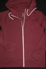 Lucy Womens Misses Burgundy Red Maroon Everyday Full Zip Hoodie Sweatshirt L