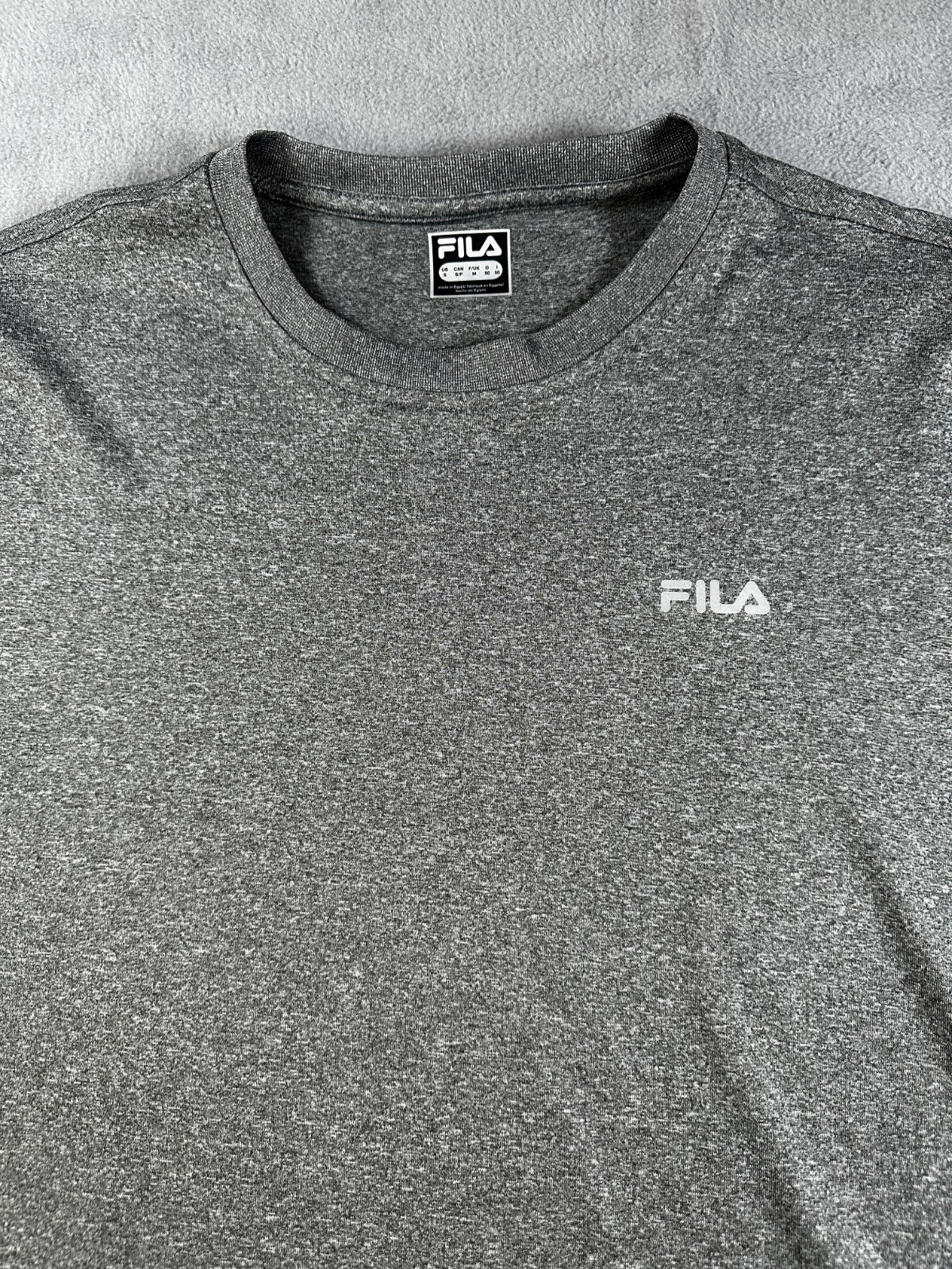 T shirt uomo FILA GRIGIO aderente manica corta S piccola maglia sciolta girocollo US