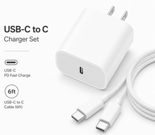 20W Fast Charger For iPhone 17 16 15 Pro Max iPad USB-C Adapter PD 6FT Cable Lot