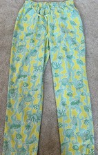 Vintage Lily Pulitzer White Label 100 Cotton Pants Tropical Seashells Sz M Rare