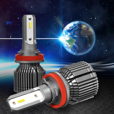 NUVISION HID H8 H9 H11 LED HIGH/LOW BEAM HEADLIGHT FOG LAMP CONVERSION BULB +FAN