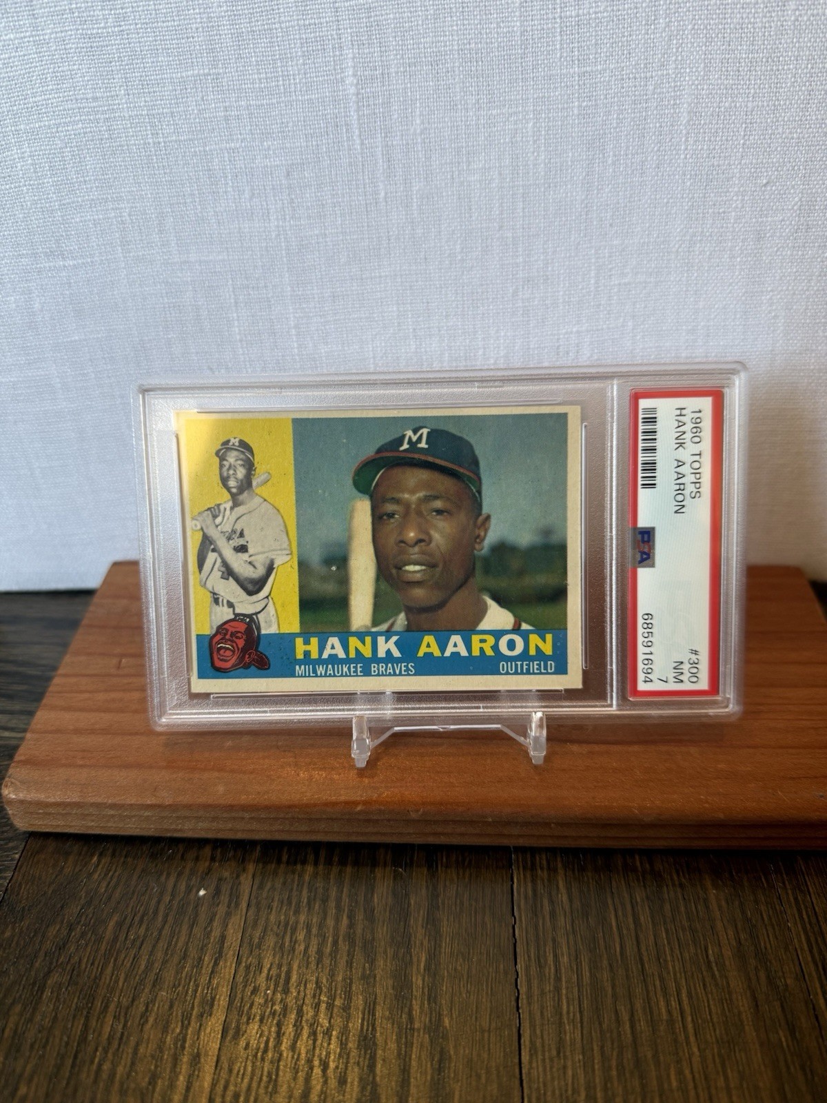 1960 Topps Hank Aaron #300 PSA 7 HOF Milwaukee Braves Home Run King HOF