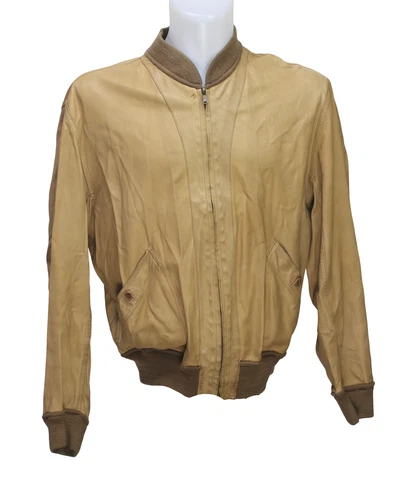 Bally of Switzerland Soft Leather Reversible Bomber Jacket Camel Italy Size 40 image 10