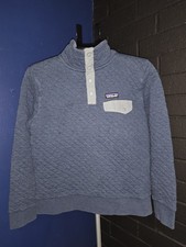 Patagonia Women s Size Small Organic Cotton Quilt Snap-T Pullover Blue