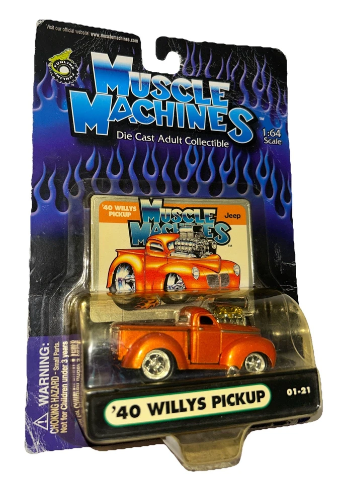 1:64 Die-Cast New Muscle Machines Jeep Orange ‘40 Willys Pickup’ #01-21 - Image 2 of 4
