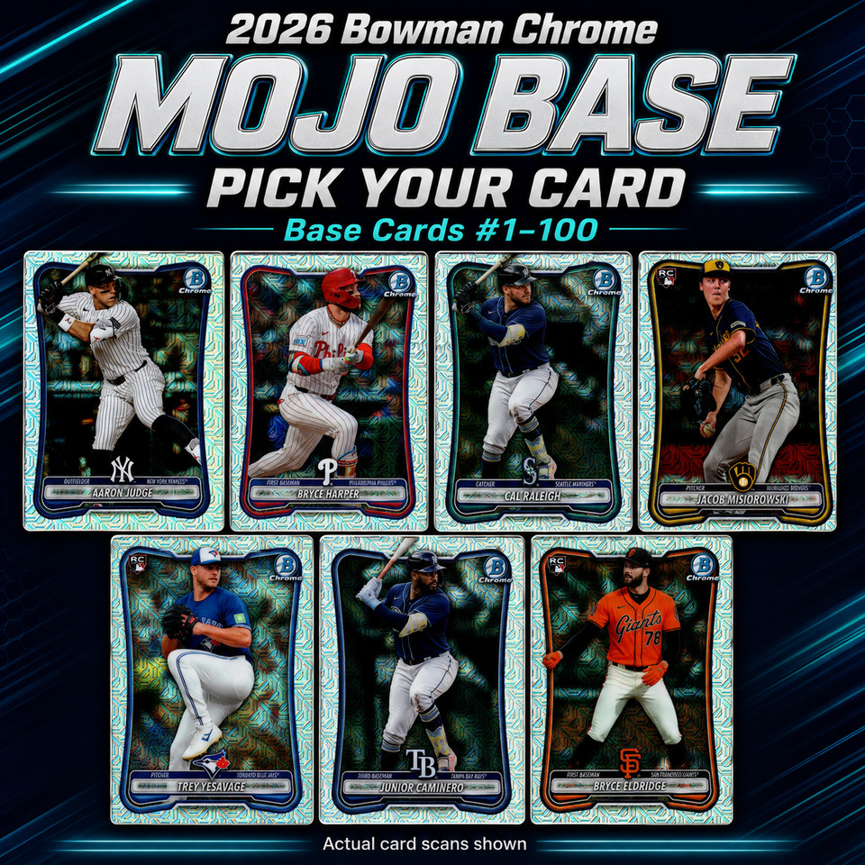 2026 Bowman Chrome Mojo Refractor Mega Box #1-100 Pick Your Card Complete Set