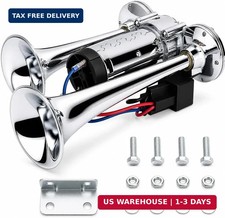 600DB Super Loud Dual Electric Air Horns Kit for Vehicles - With Compressor, App