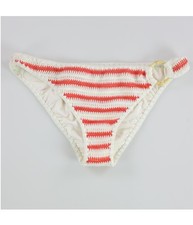 American Eagle Womens Two Tone Crochet Bikini Swim Bottom, orangewht, M
