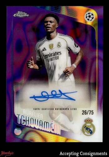 2025-26 Topps Chrome UEFA Club Green Lava Refractor Aurélien Tchouaméni AUTO /75