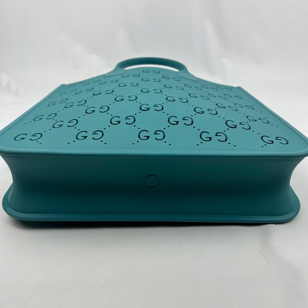 Gucci Kids Tote Bag GG Cutwork Punching Light Blue Authentic Unused thumbnail 7