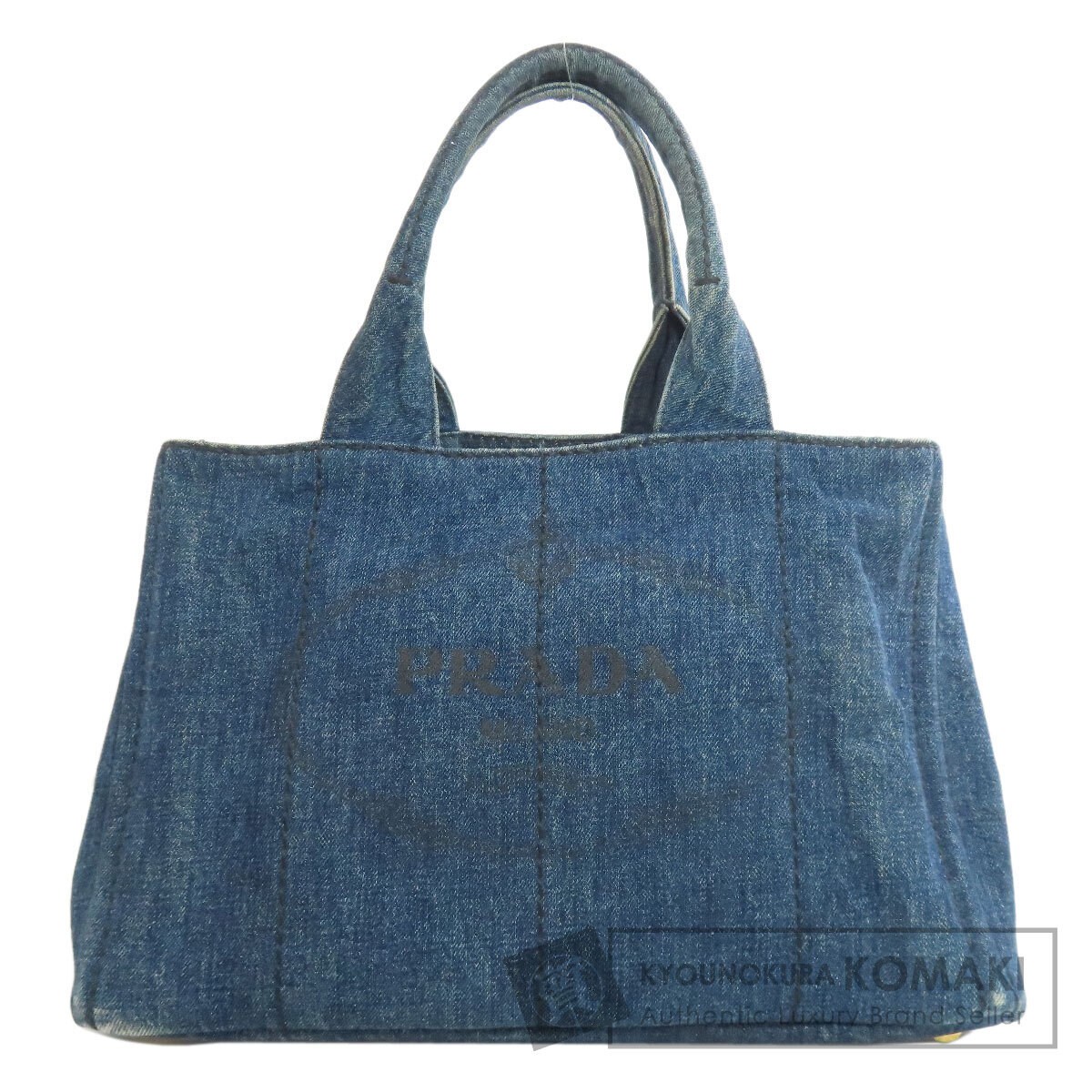 PRADA B1877B CANAPA Tote Bag Denim Ladies Used from japan
